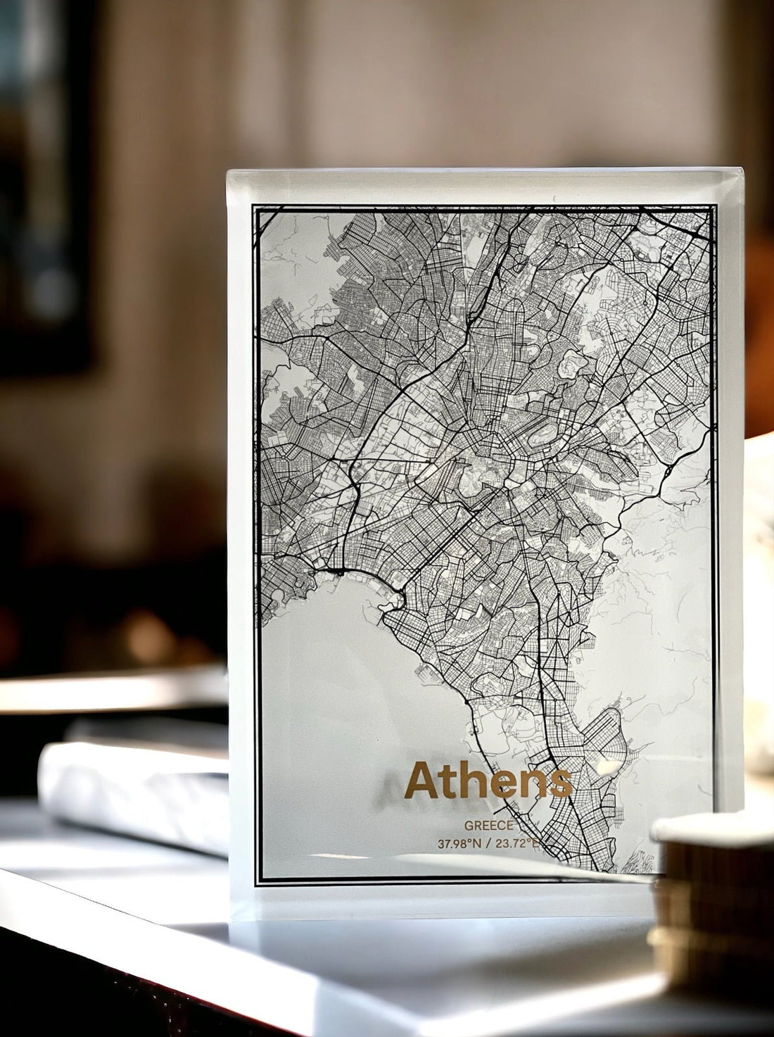 Athens map acrylic postcard - hellofrom.store