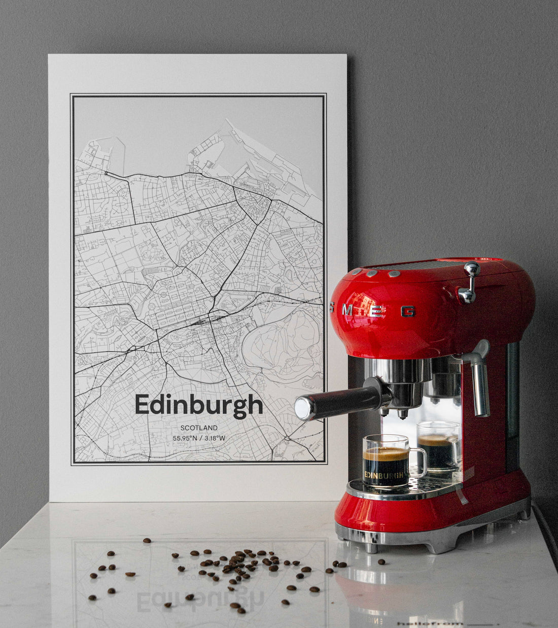 Edinburgh Map | Aluminum Print