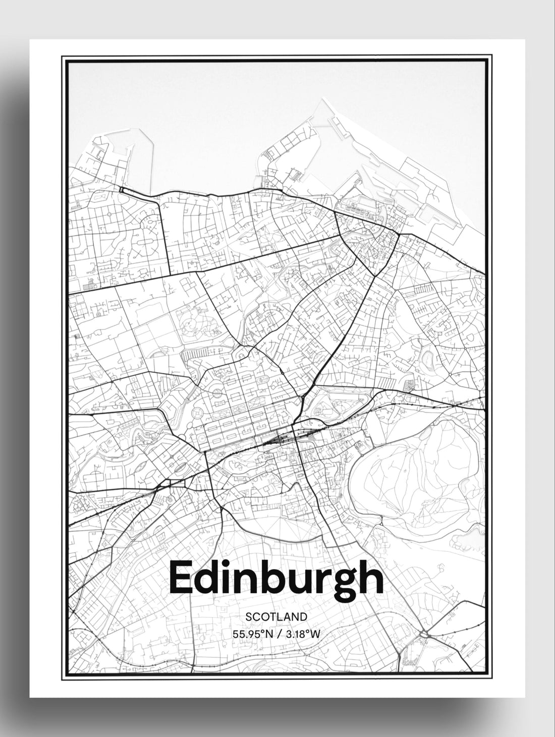 Edinburgh Map | Aluminum Print