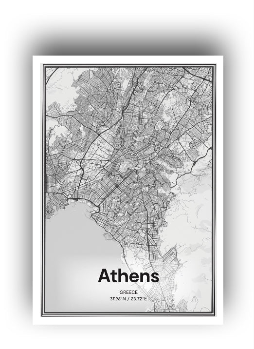 Skyline of Athens | art print on aluminium base