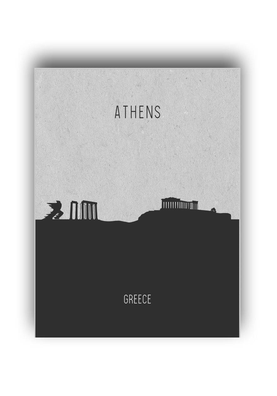 Map of Athens | art print on aluminium base