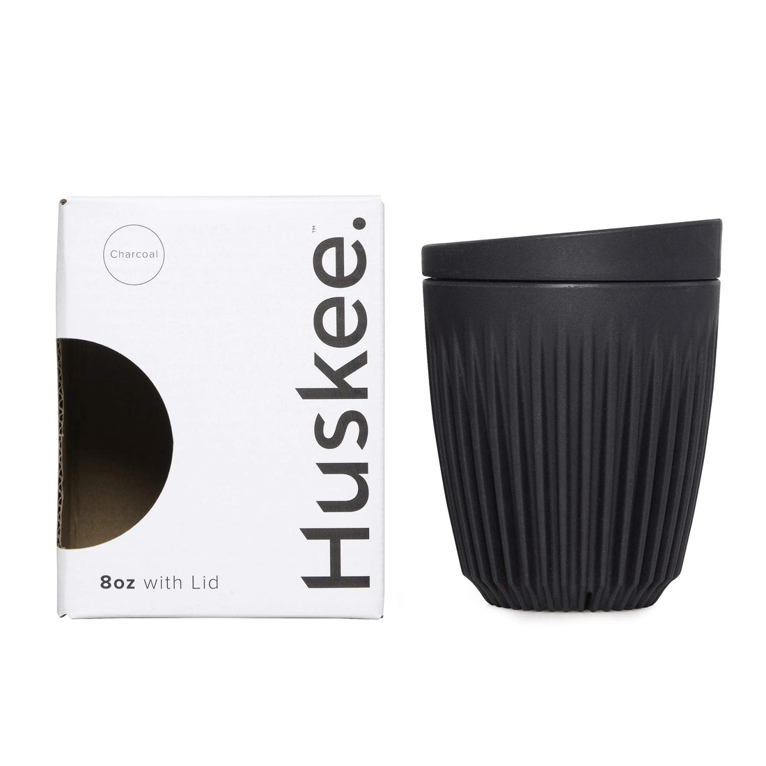 Huskee Cup & Lid Charcoal 8oz