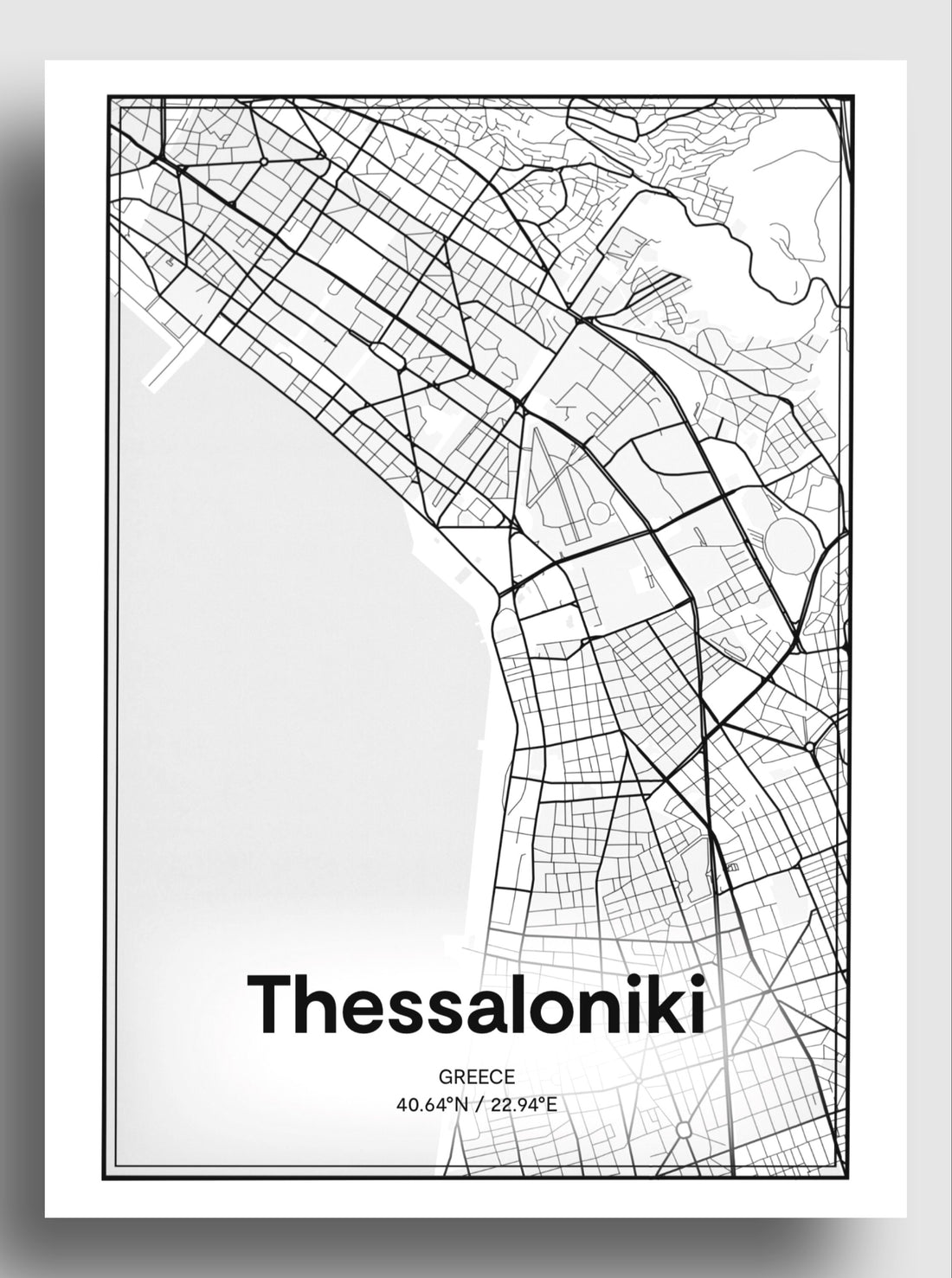 Thessaloniki map | art print