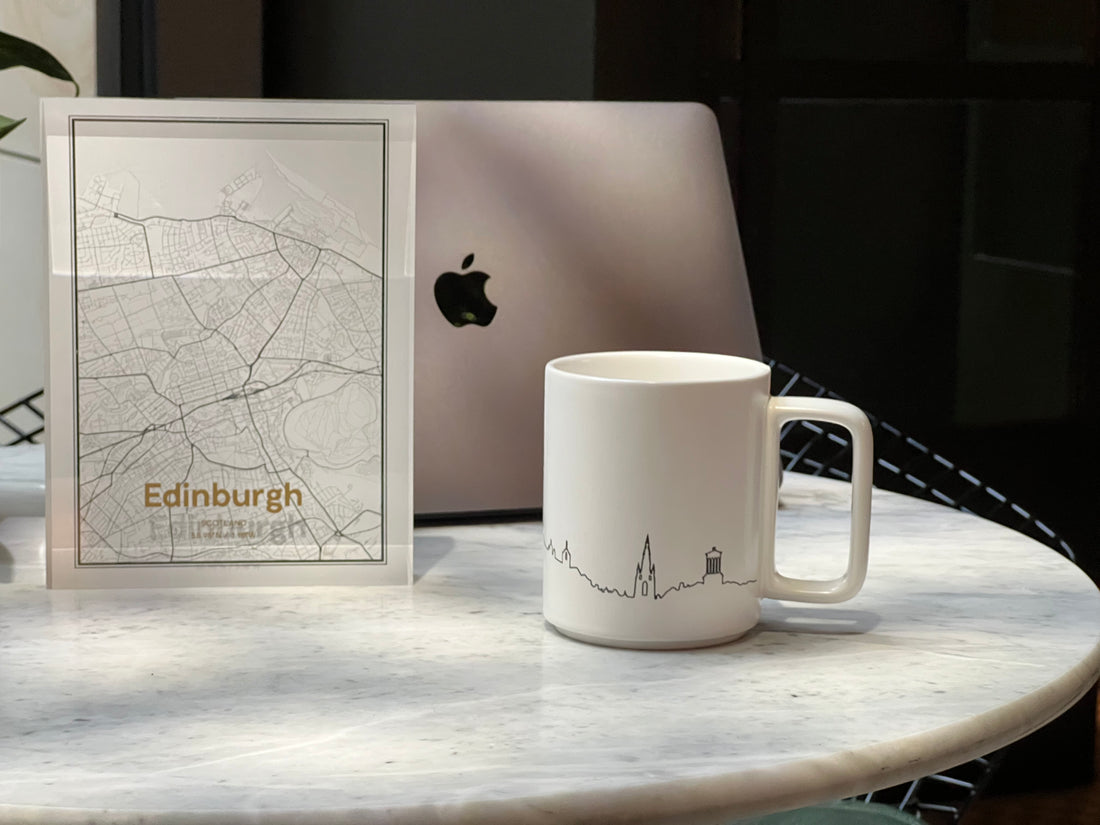 hellofrom Edinburgh skyline ceramic mug